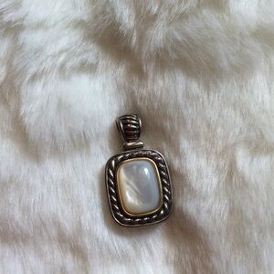 Sterling and 14k gold mother of pearl pendant